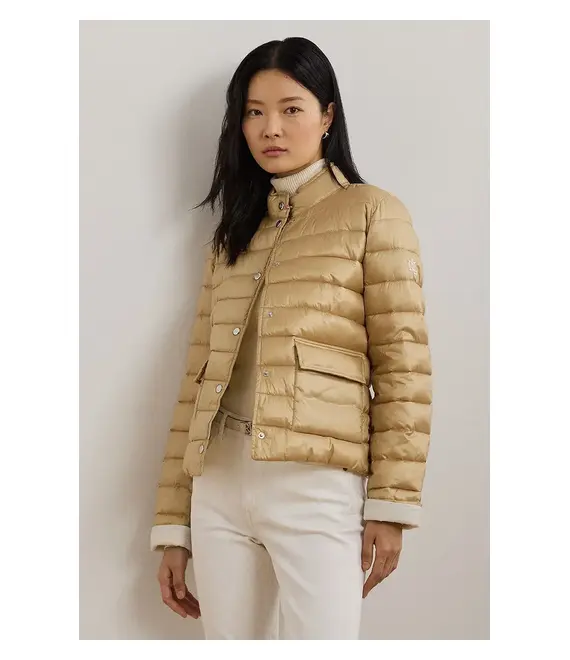 Μπουφάν με επένδυση από πούπουλα Lauren Ralph Lauren χρώμα: μπεζ, 297967137