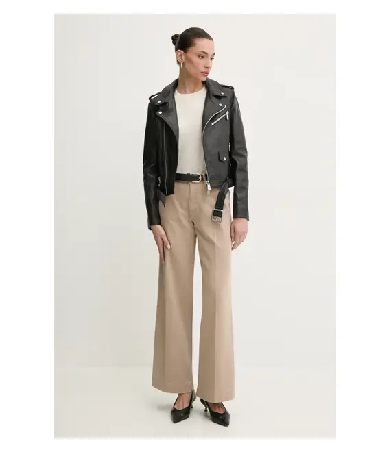 Δερμάτινo jacket Pinko γυναικείο, χρώμα: μαύρο, 103897 A21L