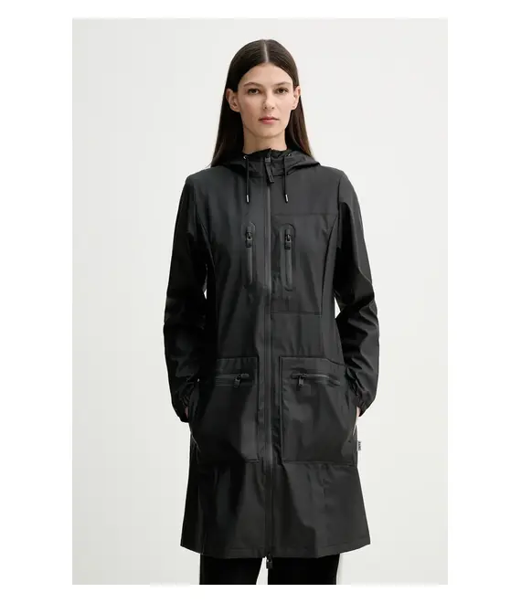 Μπουφάν Rains Cargo Curve Jacket W3 χρώμα: μαύρο, 12050