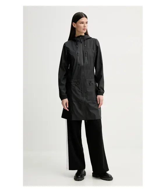 Μπουφάν Rains Cargo Curve Jacket W3 χρώμα: μαύρο, 12050