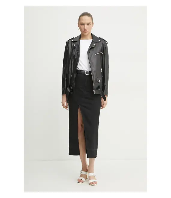 Δερμάτινo jacket Liviana Conti χρώμα: μαύρο, F5SX37