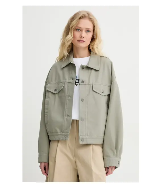 Βαμβακερό μπουφάν A.P.C. blouson cally χρώμα: πράσινο, COGBJ.F02905