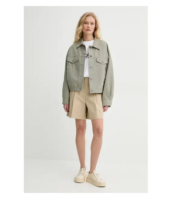 Βαμβακερό μπουφάν A.P.C. blouson cally χρώμα: πράσινο, COGBJ.F02905