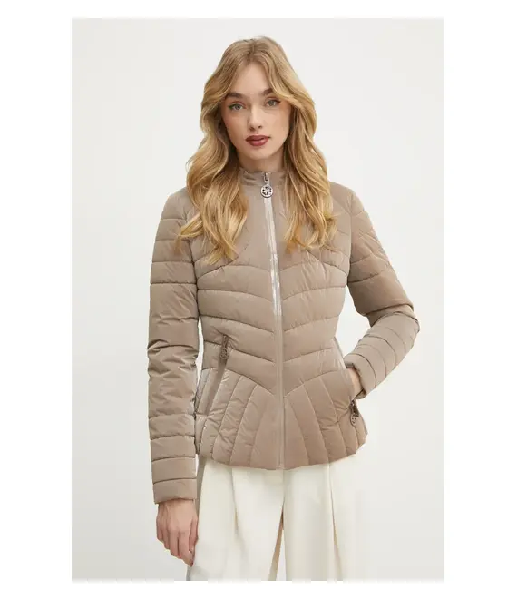 Μπουφάν Guess HELENA χρώμα: μπεζ, W5RL61 WH0V0