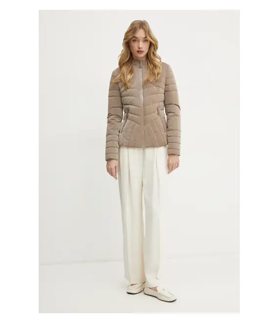 Μπουφάν Guess HELENA χρώμα: μπεζ, W5RL61 WH0V0