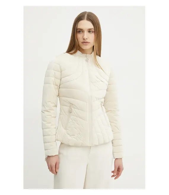 Μπουφάν Guess HELENA χρώμα: μπεζ, W5RL61 WH0V0