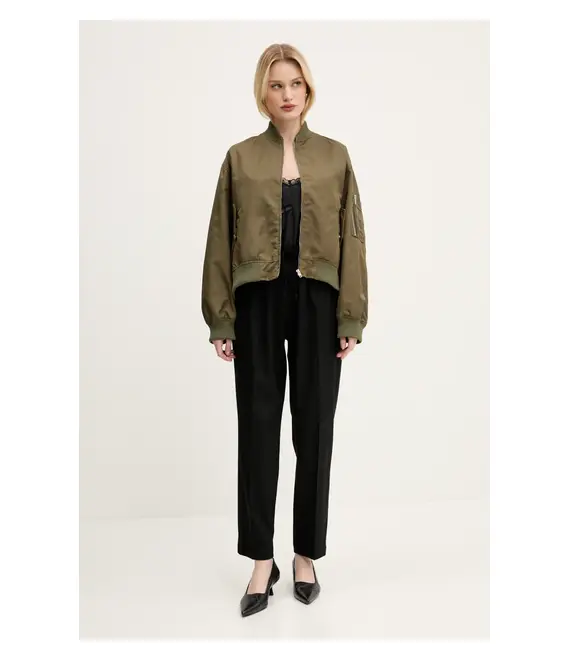 Μπουφάν bomber MM6 Maison Margiela χρώμα: πράσινο, S52AM0315.M35257