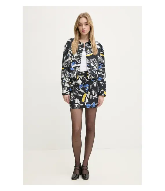 Πουκάμισο μπουφάν Moschino Jeans χρώμα: μαύρο, 0611 3241