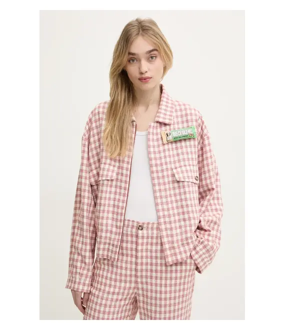 Μπουφάν από μίγμα μαλλιού Moschino Jeans χρώμα: μπεζ, 0603 3226