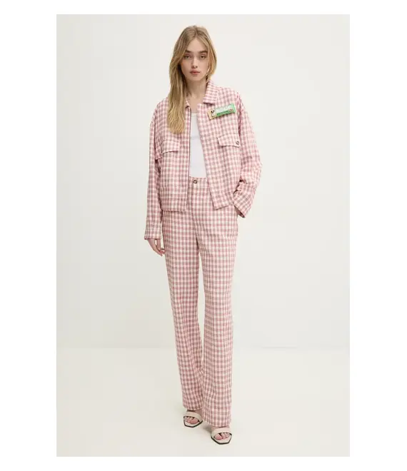 Μπουφάν από μίγμα μαλλιού Moschino Jeans χρώμα: μπεζ, 0603 3226