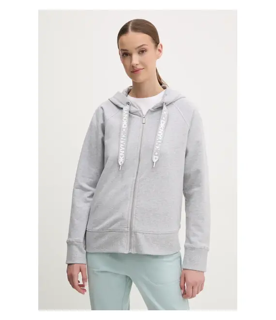 Μπλούζα Dkny χρώμα: γκρι, με κουκούλα, DP5J9510