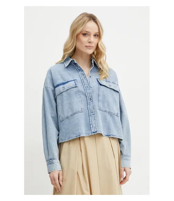 Τζιν πουκάμισο Weekend Max Mara χρώμα: μπλε, 2515111151600