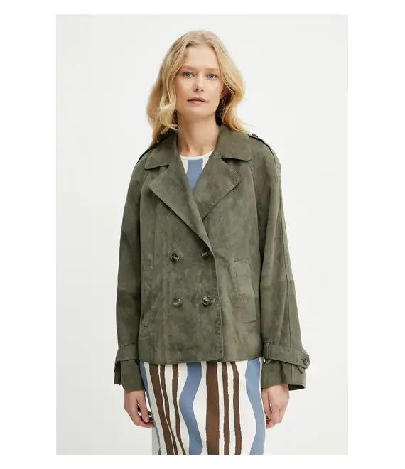 Δερμάτινο μπουφάν Weekend Max Mara χρώμα: πράσινο, 2515441051600