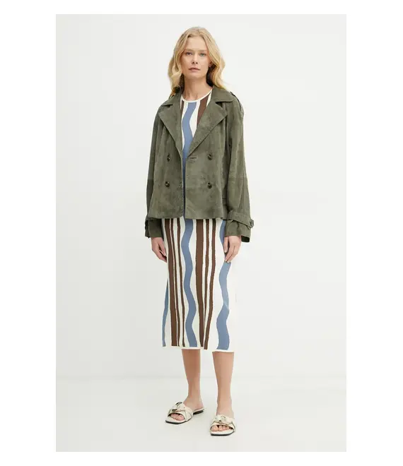 Δερμάτινο μπουφάν Weekend Max Mara χρώμα: πράσινο, 2515441051600