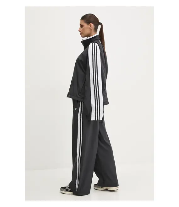 Μπουφάν adidas Originals WOVEN TT ZIP χρώμα: μαύρο, JX9204