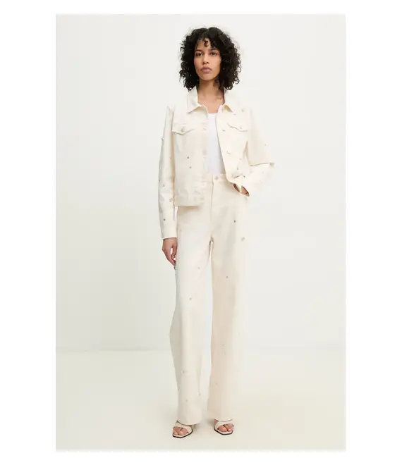 Βαμβακερό μπουφάν Moschino Jeans χρώμα: μπεζ, 0507 3718