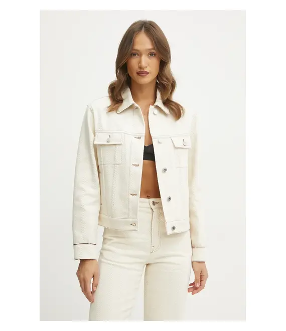 Βαμβακερό μπουφάν Missoni χρώμα: μπεζ, DS25SC01.BW00UO