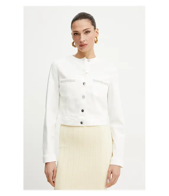 Μπουφάν Guess JULIANA χρώμα: άσπρο, W5GN68 D5N71
