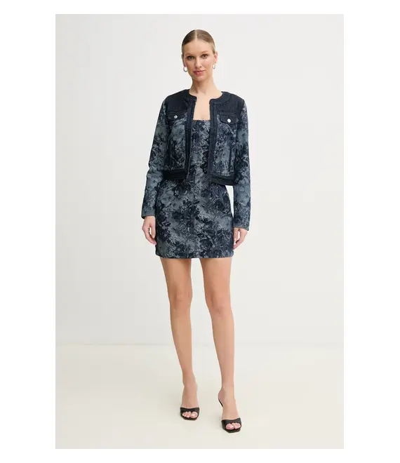 Τζιν μπουφάν Guess FINLEY χρώμα: ναυτικό μπλε, W5GN79 D5O70