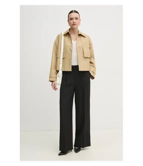 Παλτό Calvin Klein χρώμα: μπεζ, K20K208379