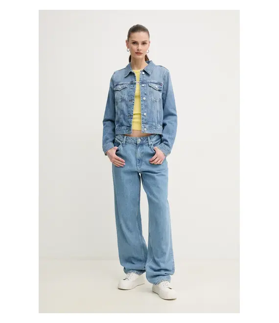 Τζιν μπουφάν Tommy Hilfiger χρώμα: μπλε, WW0WW44373