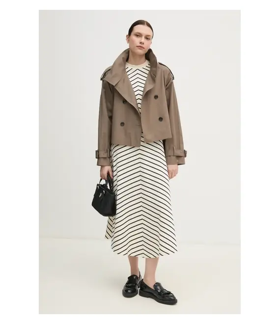 Βαμβακερό μπουφάν Tommy Hilfiger χρώμα: καφέ, WW0WW43933