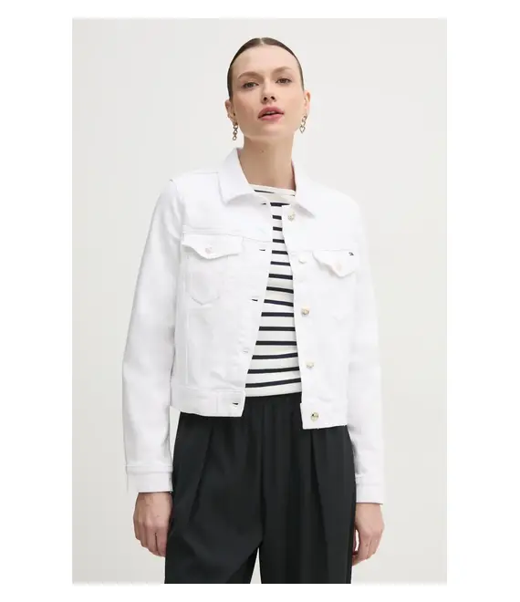 Μπουφάν Tommy Hilfiger χρώμα: άσπρο, WW0WW44374