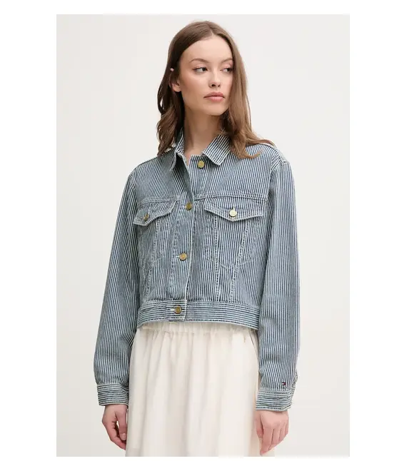 Τζιν μπουφάν Tommy Hilfiger χρώμα: μπλε, WW0WW44375