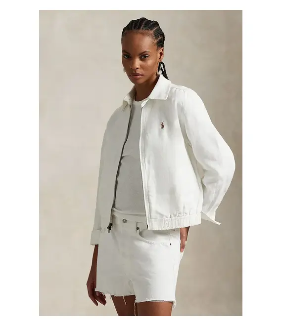 Λινό μπουφάν Polo Ralph Lauren χρώμα: άσπρο, 211938915