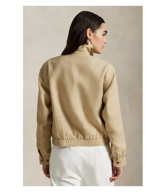 Λινό μπουφάν Polo Ralph Lauren χρώμα: μπεζ, 211938915