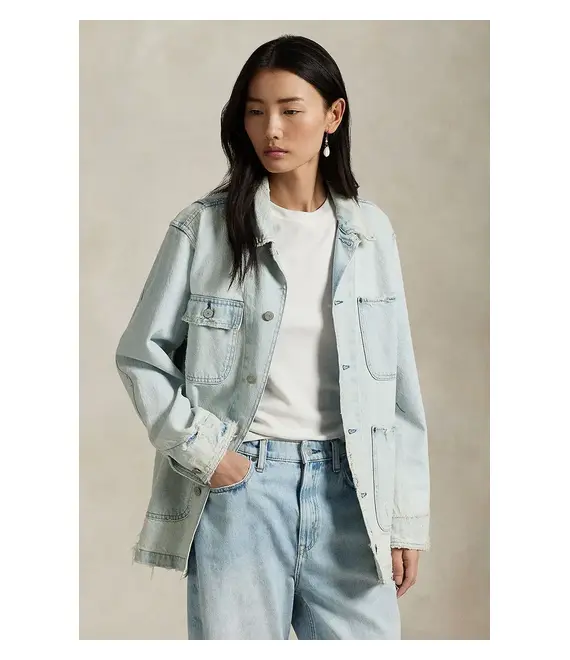 Βαμβακερό τζιν μπουφάν Polo Ralph Lauren χρώμα: μπλε, 211959042