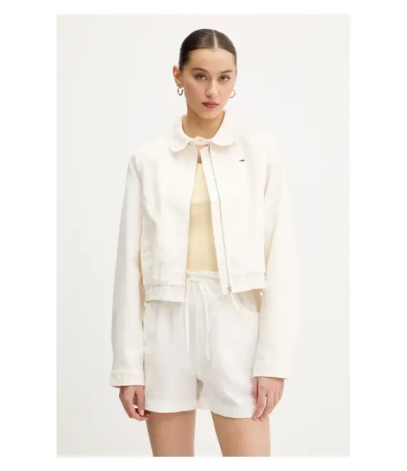 Μπουφάν Tommy Jeans χρώμα: μπεζ, DW0DW20403