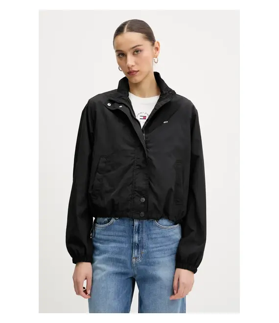 Μπουφάν Tommy Jeans χρώμα: μαύρο, DW0DW20439