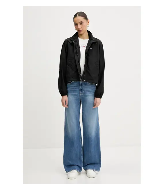 Μπουφάν Tommy Jeans χρώμα: μαύρο, DW0DW20439
