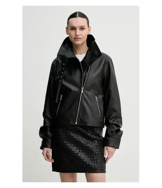 Δερμάτινo jacket Won Hundred χρώμα: μαύρο, 3589-16026