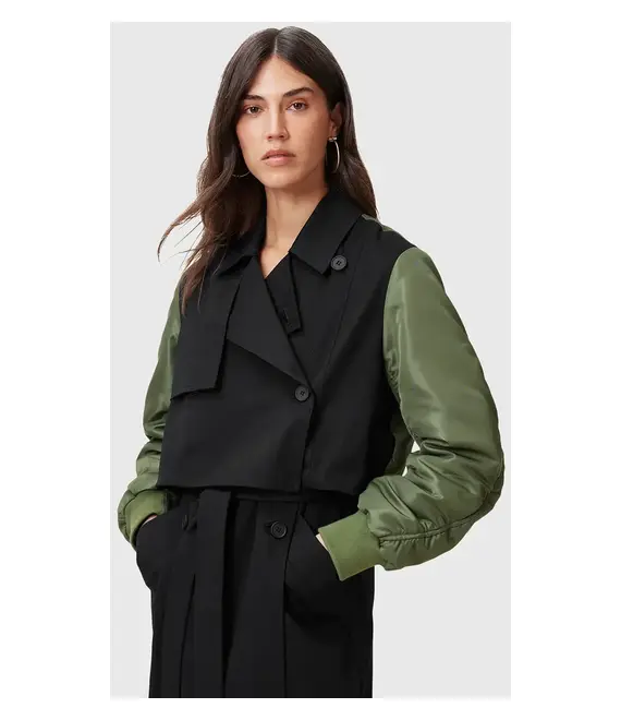 Μπουφάν bomber AllSaints PENNI χρώμα: μαύρο, W021OC