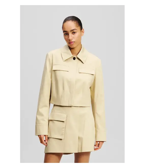 Μπουφάν Karl Lagerfeld χρώμα: μπεζ, A2W14006