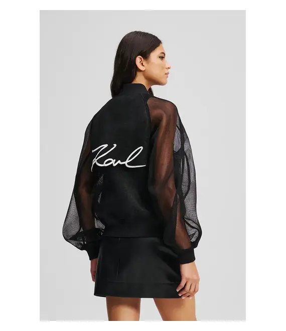 Μπουφάν bomber Karl Lagerfeld χρώμα: μαύρο, A2W14045
