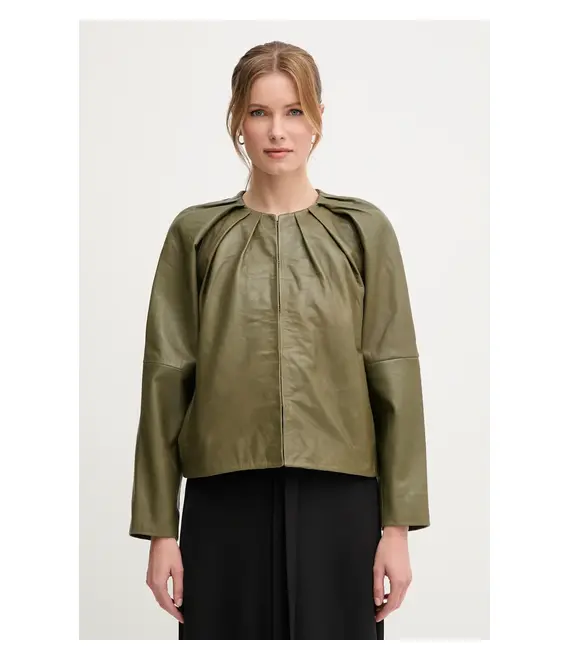 Δερμάτινo jacket Pedro del Hierro χρώμα: πράσινο, 5499141