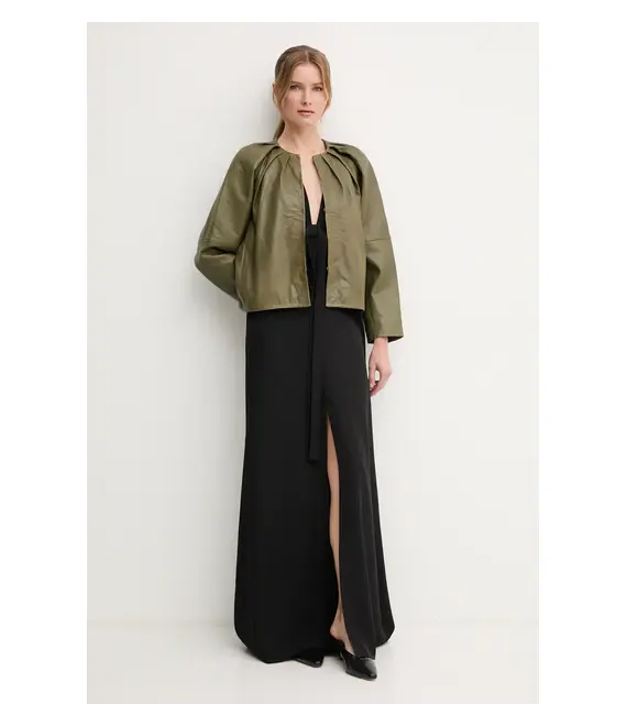 Δερμάτινo jacket Pedro del Hierro χρώμα: πράσινο, 5499141