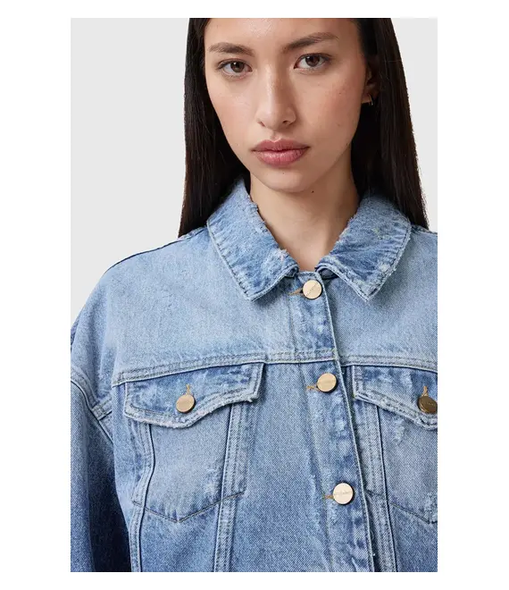 Τζιν μπουφάν AllSaints AKI CROSSOVER χρώμα: μπλε, W007OC
