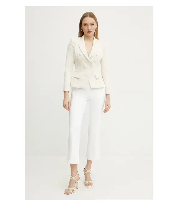 Σακάκι Elisabetta Franchi χρώμα: μπεζ, GI14251E2