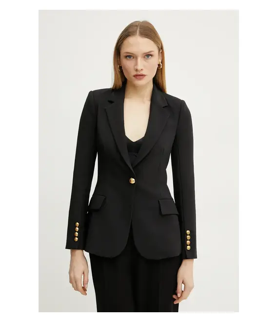 Σακάκι Elisabetta Franchi χρώμα: μαύρο, GI14451E2