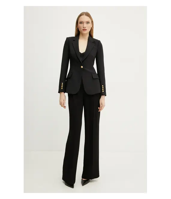 Σακάκι Elisabetta Franchi χρώμα: μαύρο, GI14451E2
