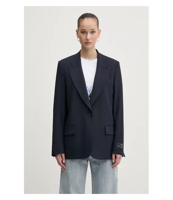 Μάλλινο σακάκι MSGM χρώμα: ναυτικό μπλε, 3841MDG27.257127