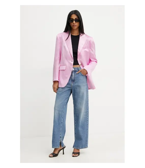 Blazer με μείγμα λινών Pinko χρώμα: ροζ, 104716 A2BP