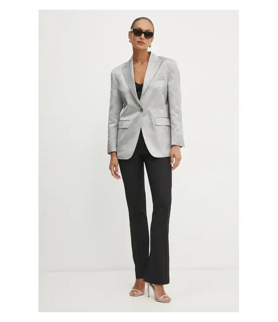 Blazer με μείγμα λινών Pinko χρώμα: γκρι, 104716 A2BP