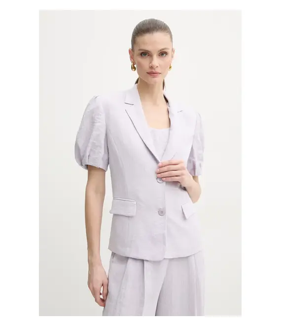 Blazer με μείγμα λινών Twinset χρώμα: μοβ, 251TT2280