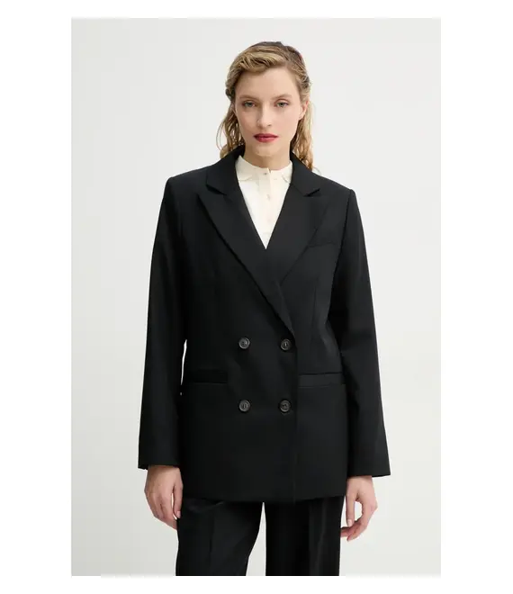 Μάλλινο σακάκι A.P.C. veste lucy χρώμα: μαύρο, WOAPO.F03212