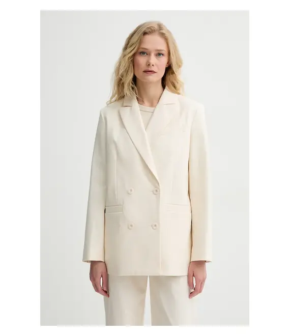 Βαμβακερό blazer A.P.C. veste lucy χρώμα: μπεζ, COHFU.F03212